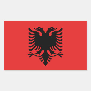 Rectangular Pegatina del rectángulo con la bandera de Albania