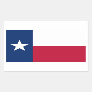 Rectangular Pegatina del rectángulo con la bandera de Tejas