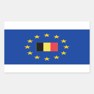 Rectangular Pegatina del rectángulo de Bélgica de la unión