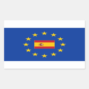 Rectangular Pegatina del rectángulo de España de la unión
