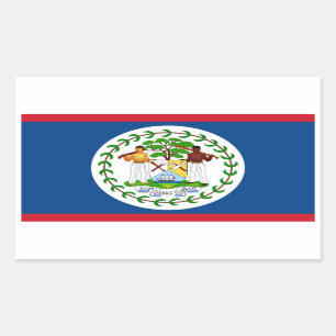Rectangular Pegatina del rectángulo de la bandera de Belice