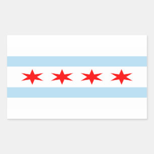 Rectangular Pegatina del Rectángulo de la Bandera de Chicago