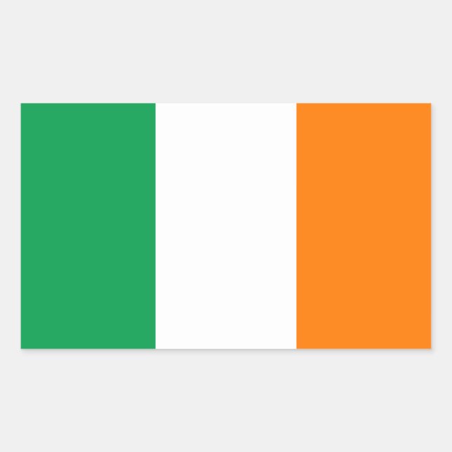 Rectangular Pegatina del Rectángulo de la Bandera de Irlanda (Anverso)