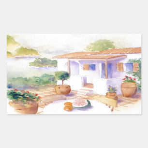 Rectangular Pegatina del rectángulo del chalet de