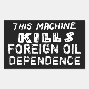 Rectangular Pegatina del sabotaje: Dependencia de aceite