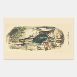 Rectangular Pegatina del tercer visitante de Scrooge