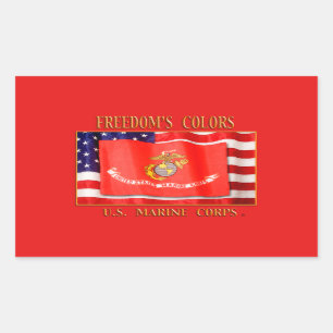Rectangular Pegatina del USMC