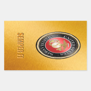 Rectangular Pegatina del USMC Semper Fi