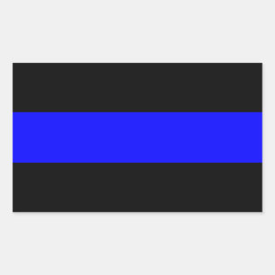 Rectangular Pegatina delgado de la línea azul