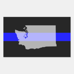 Rectangular Pegatina delgado de la línea azul (conjunto de 4)