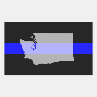 Rectangular Pegatina delgado de la línea azul (conjunto de 4) 