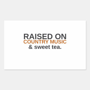 Rectangular Pegatina Divertida Criado Con Música Country y Té