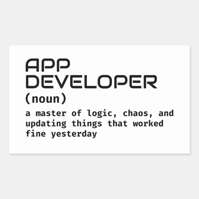 Rectangular Pegatina divertido de definición de codificador (Anverso)