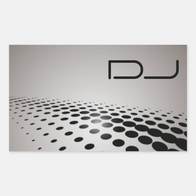 Rectangular Pegatina DJ único (Anverso)