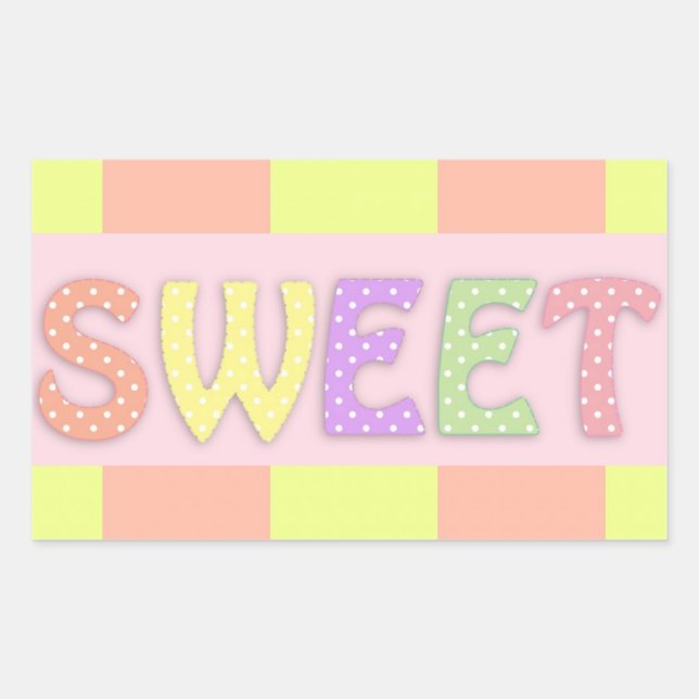 Rectangular Pegatina dulce (Anverso)