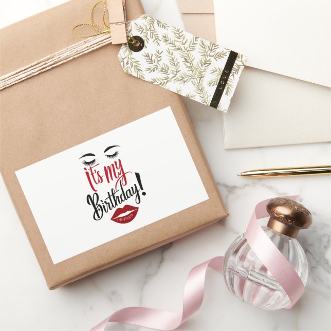 Rectangular Pegatina - Es mi cumpleaños (Regalar)