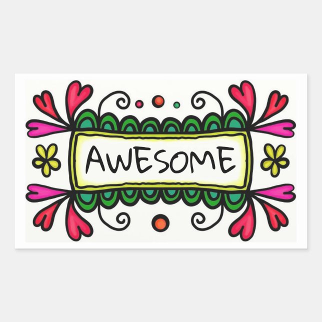 Rectangular Pegatina escolar alucinante (Anverso)