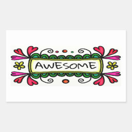 Rectangular Pegatina escolar alucinante