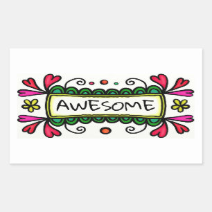 Rectangular Pegatina escolar asombroso