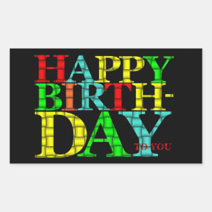 Rectangular Pegatina Feliz Cumpleaños