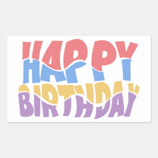 Rectangular Pegatina Feliz Cumpleaños