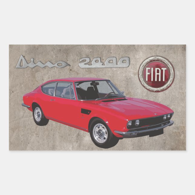 RECTANGULAR PEGATINA FIAT DINO 2400 (Anverso)