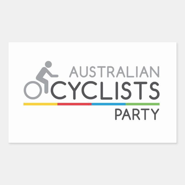 Rectangular Pegatina Fiesta de ciclistas de Australia (Anverso)