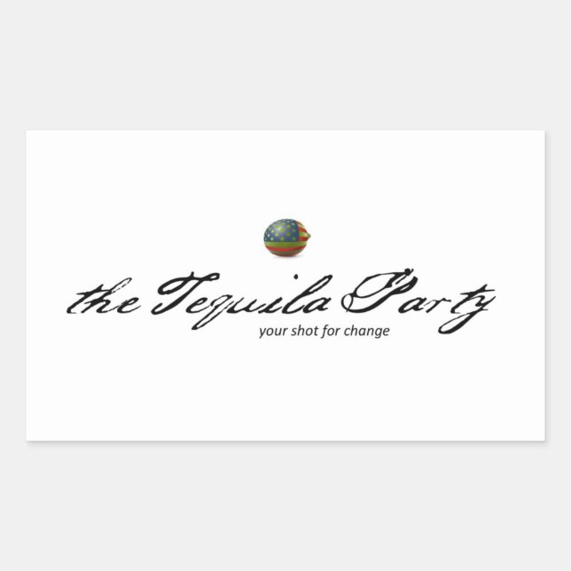 Rectangular Pegatina Fiesta Tequila (Anverso)
