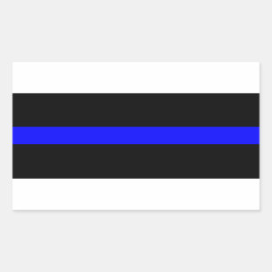 Rectangular Pegatina fino de Blue Line (fije de 4)