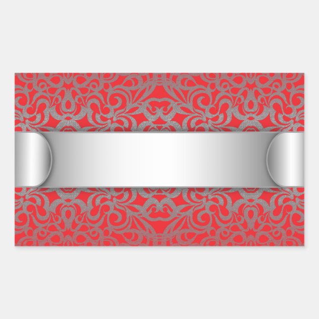 Rectangular Pegatina Fondo abstracto floral (Anverso)