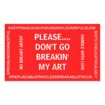 Pegatina frágil de un artista