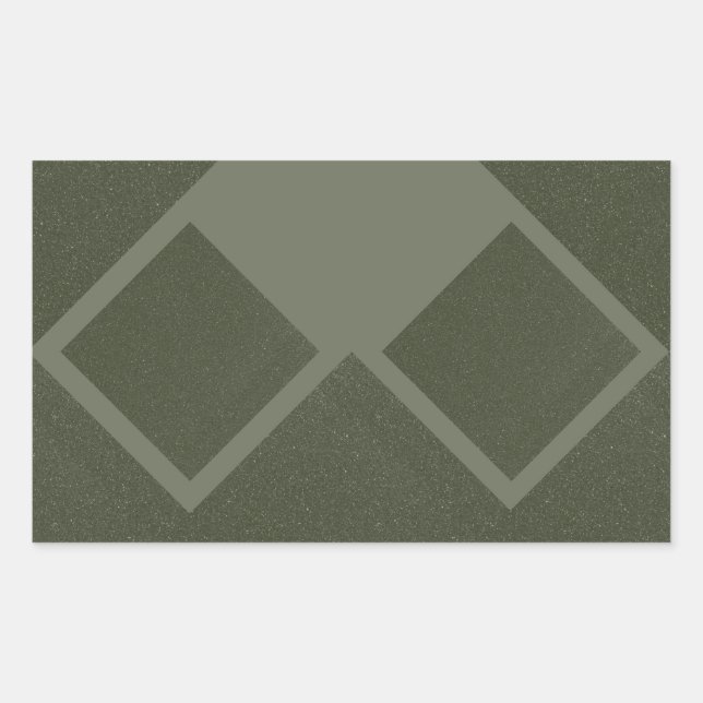 Rectangular Pegatina geométrica verde musgo moderna (Anverso)