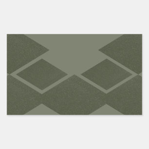 Rectangular Pegatina geométrica verde musgo moderna