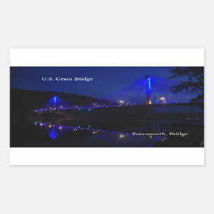 Rectangular Pegatina Grant Bridge de Estados Unidos