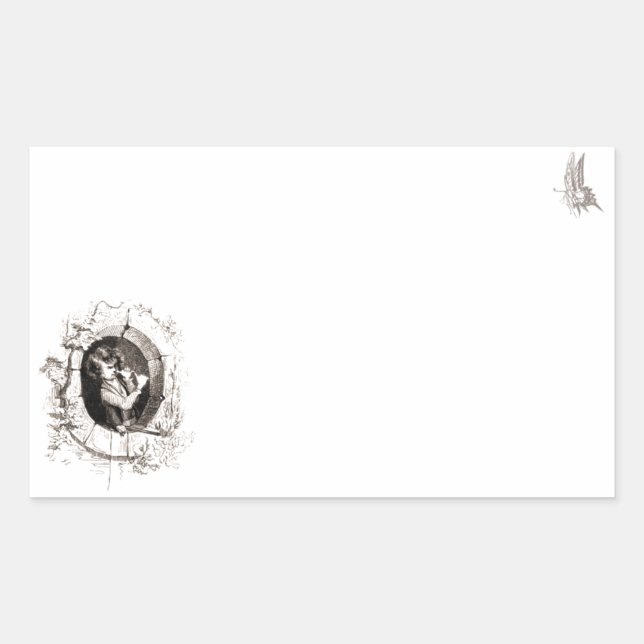 Rectangular Pegatina grosero (Anverso)