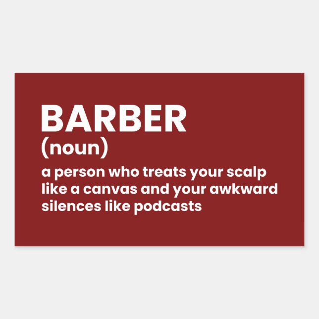 Rectangular Pegatina Guay Barber Definition (Anverso)
