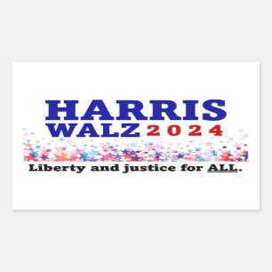 Rectangular Pegatina Harris Walz 2024