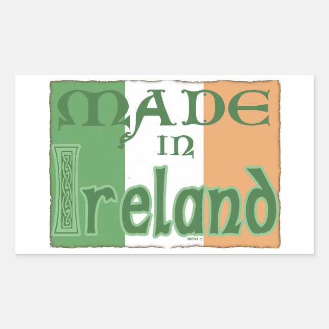 Rectangular Pegatina hecho en Irlanda (Anverso)