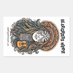 Rectangular Pegatina Hippie Bluegrass