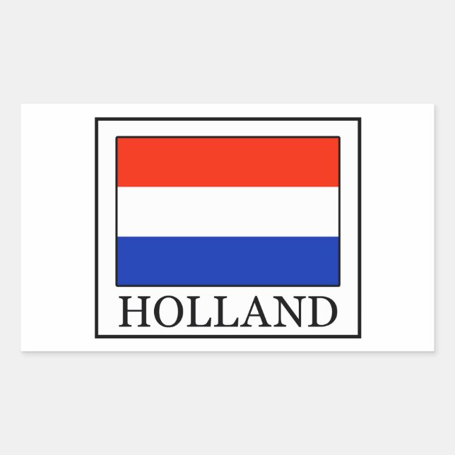 Rectangular Pegatina Holland (Anverso)