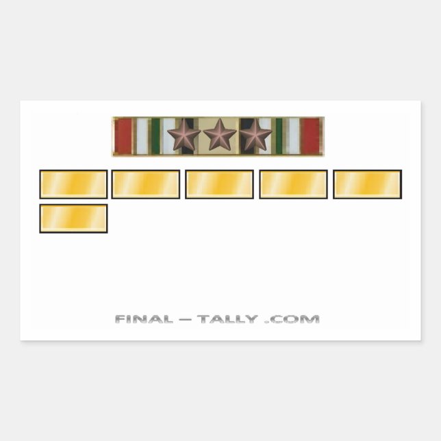 Rectangular Pegatina Irak 6 meses con 3 estrella de campaña (Anverso)