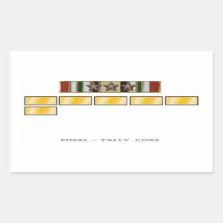 Rectangular Pegatina Irak 6 meses con 3 estrella de campaña