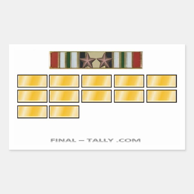 Rectangular Pegatina Iraq 12 meses con la estrella de la (Anverso)