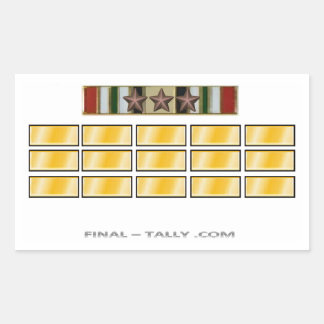 Rectangular Pegatina Iraq 15 meses con 3 estrella de campaña