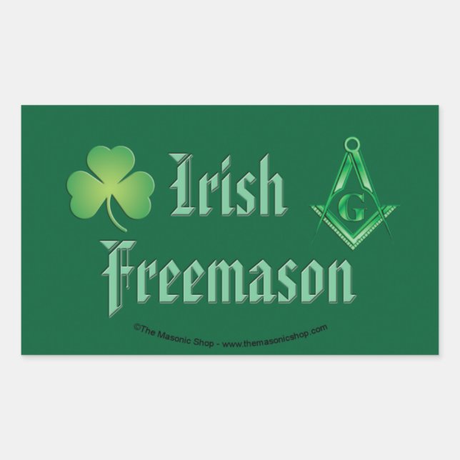 Rectangular Pegatina irlandés Mason (Anverso)