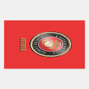 Rectangular Pegatina jubilado USMC