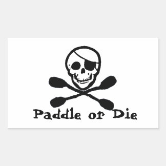 Rectangular Pegatina Kayak de la bandera pirata