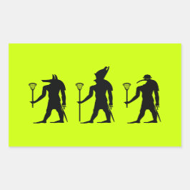 Rectangular Pegatina Lacrosse Gods