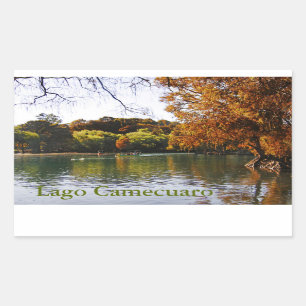 Rectangular Pegatina Lago Camecuaro