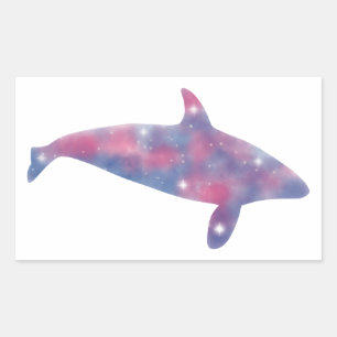 Rectangular Pegatina ligero Orca Starscape